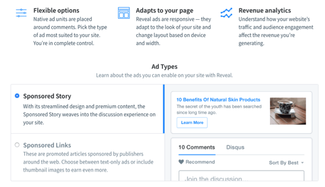 Sponsored Story Native Ad by Disqus