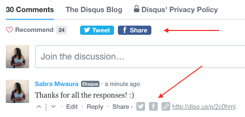 Disqus conversation