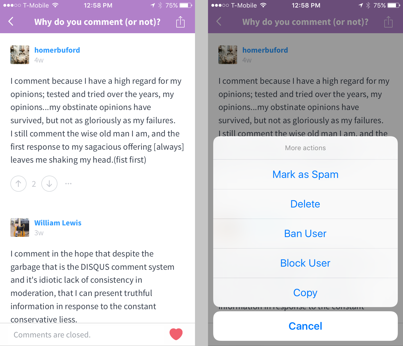 Disqus for iOS 1.1: Inline moderation, GIF search, and more