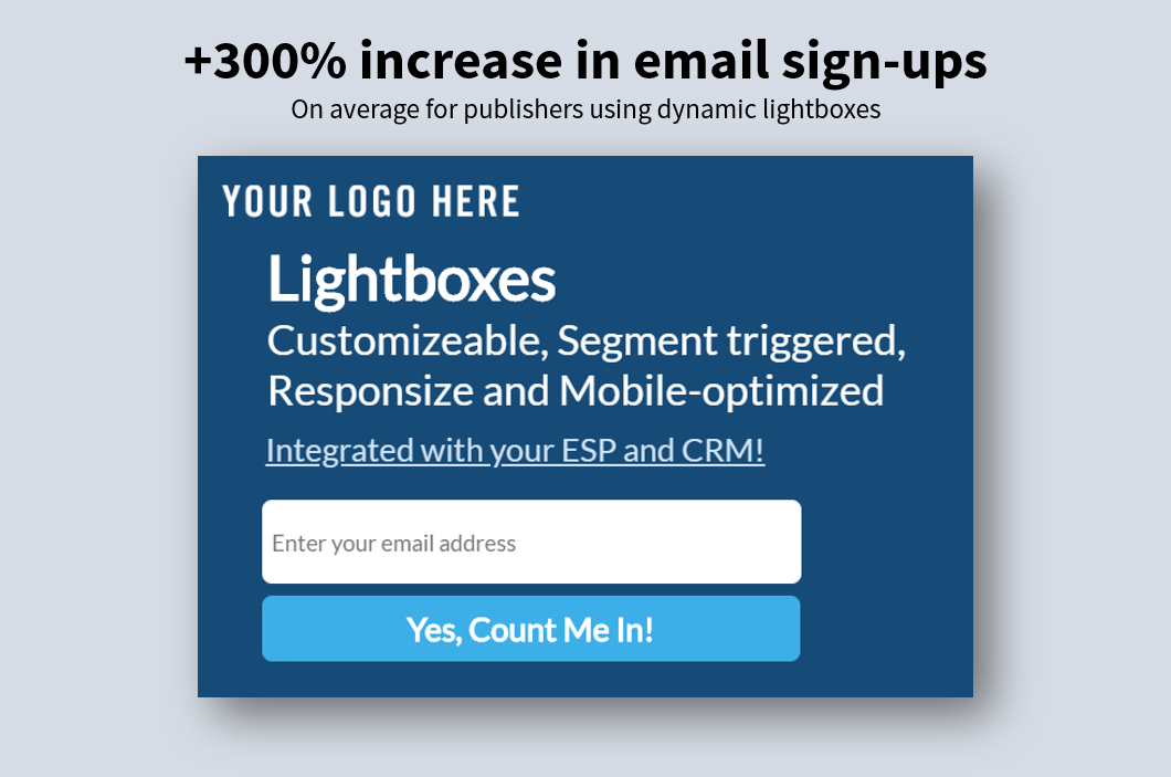 Static forms are costing you sign-ups. How Dynamic Lightboxes can triple your email sign-ups.